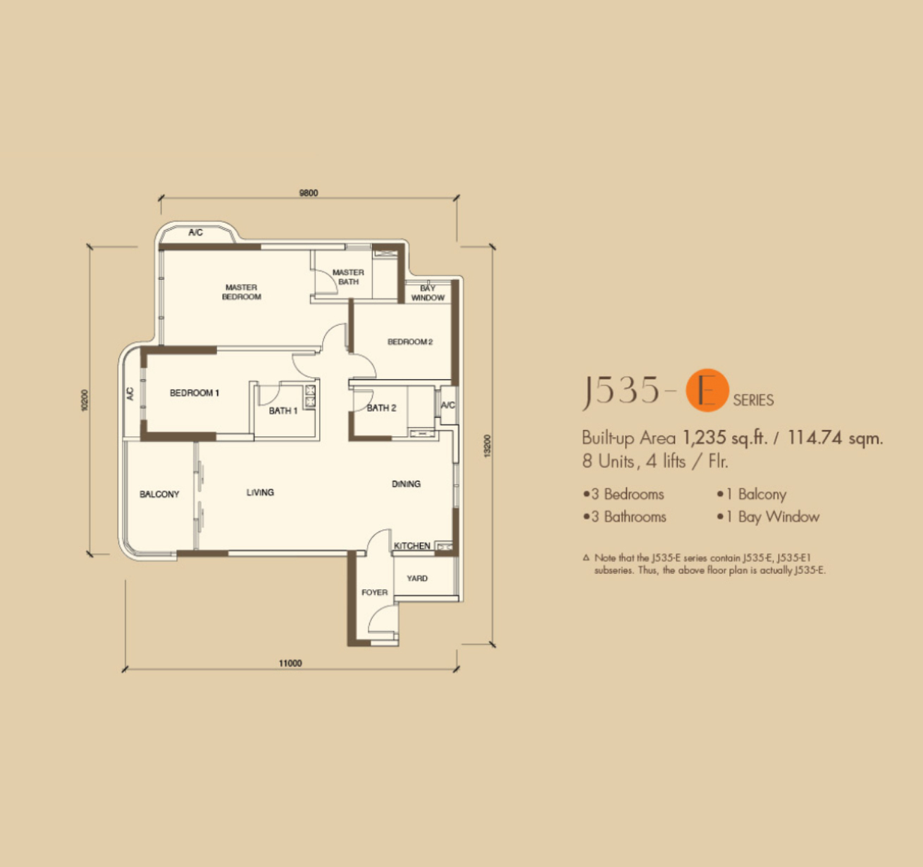 Country Garden Danga Bay 3 Bedrooms Plan E-1