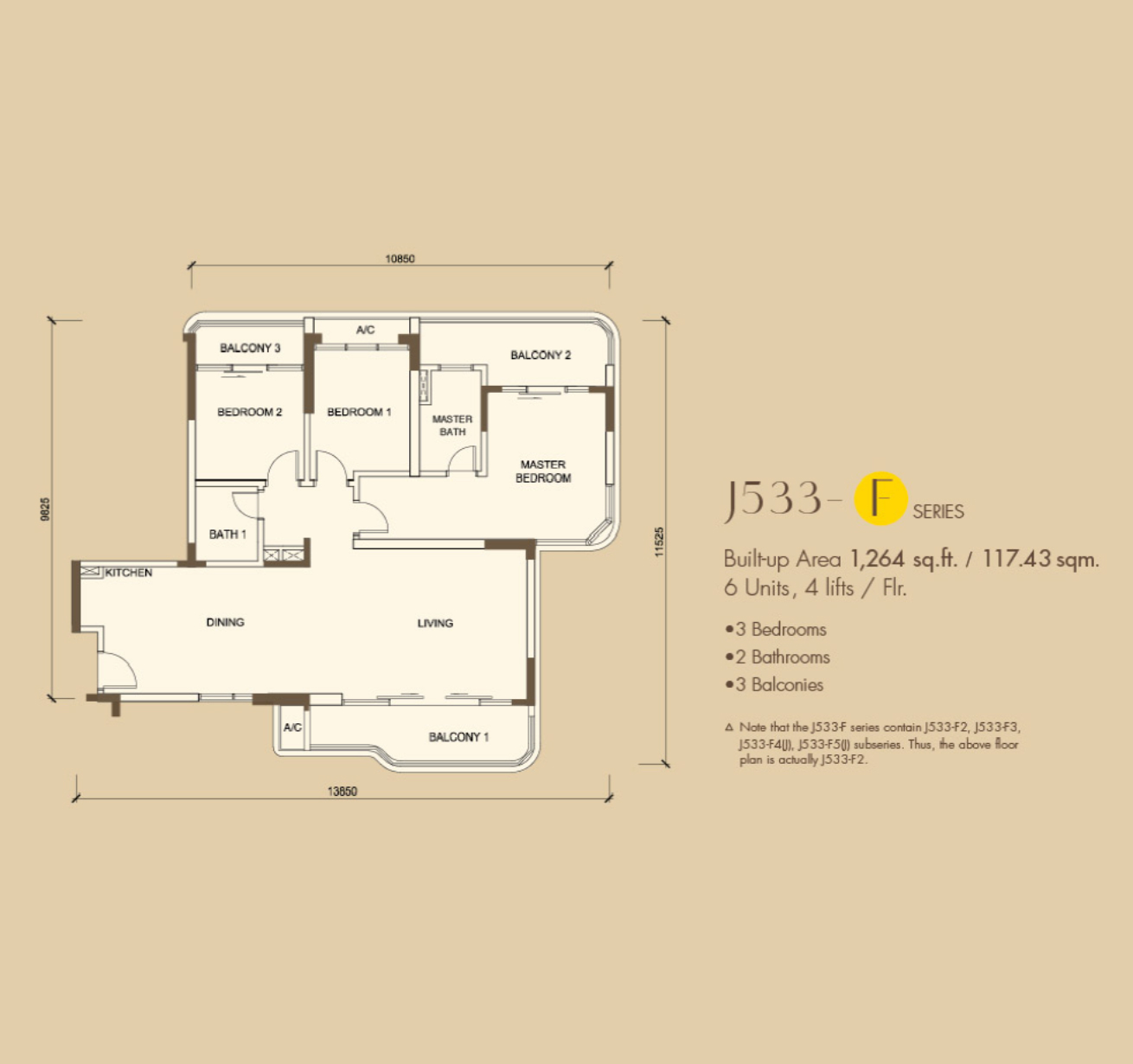 Country Garden Danga Bay 3 Bedrooms Plan F