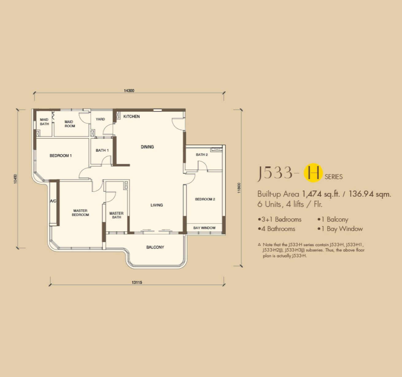 Country Garden Danga Bay 3+1 Bedrooms Plan H