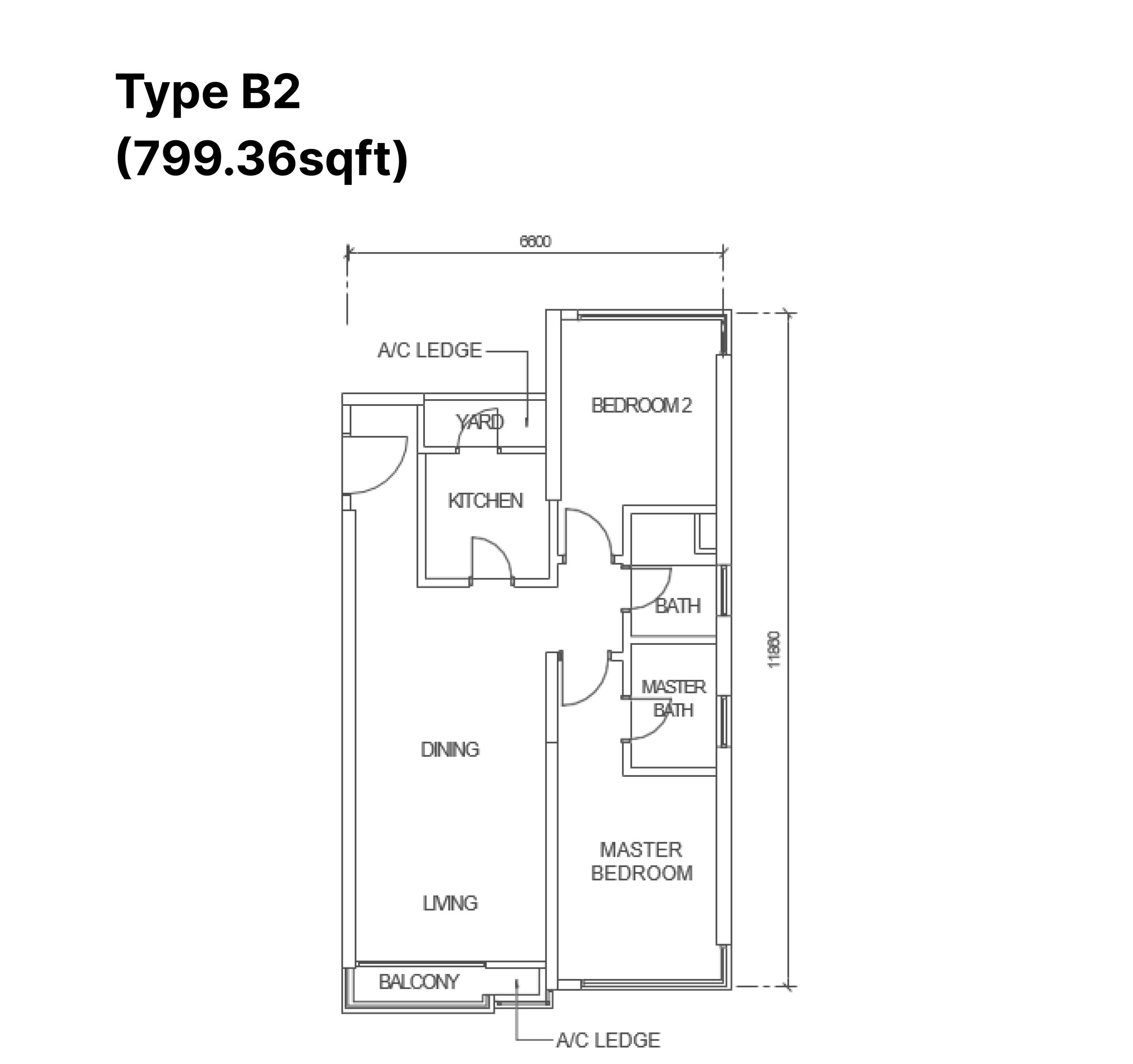 New Danga Bay Type B2 Floor Plan