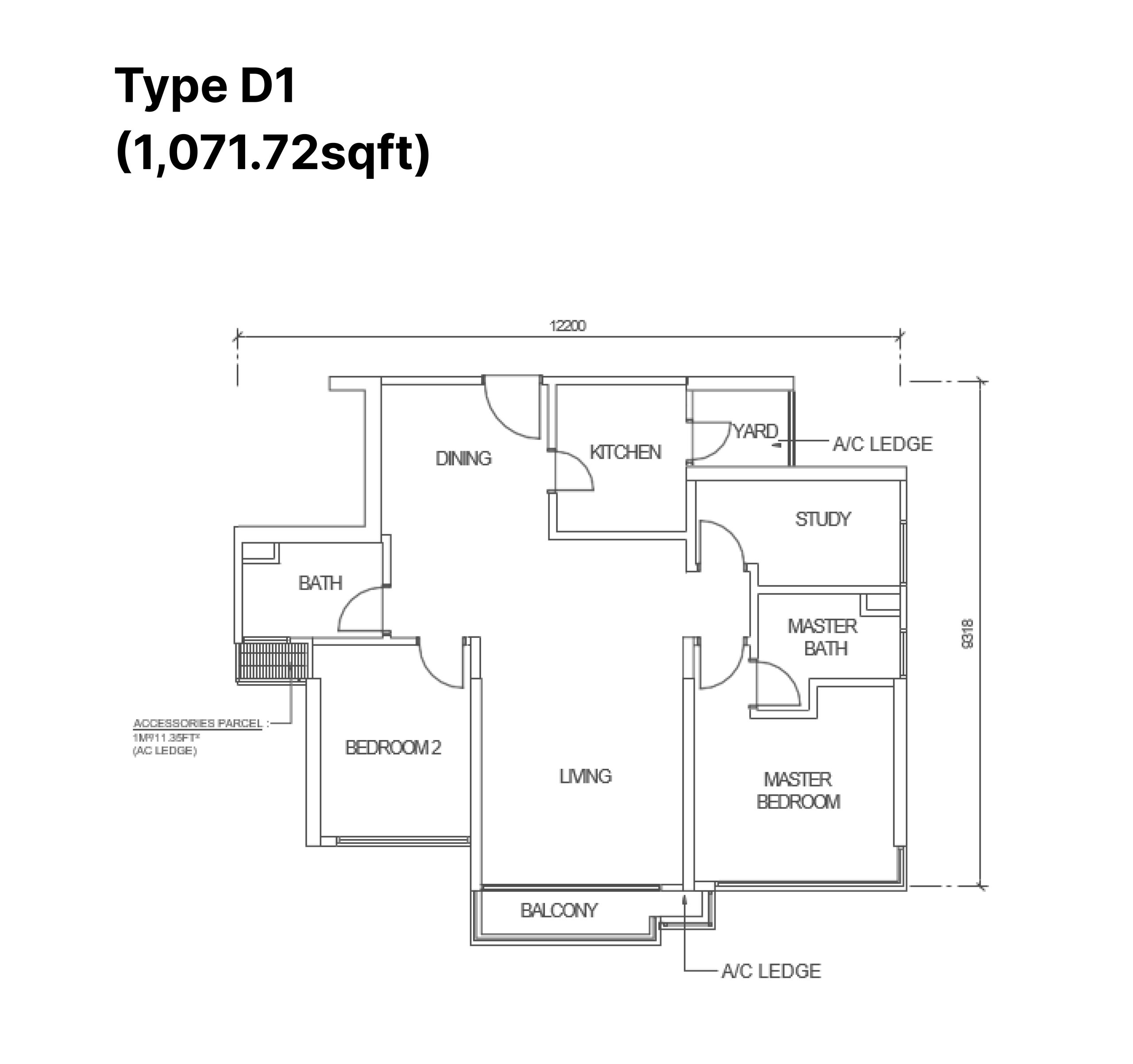 New Danga Bay Type D1 Floor Plan