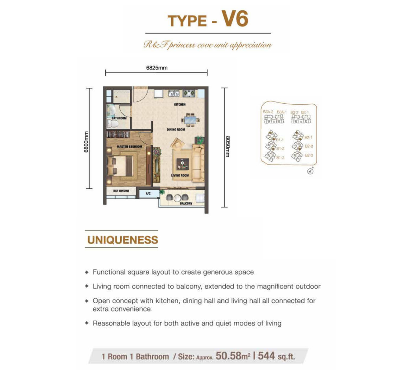 R&F 1 Bedroom Type V6