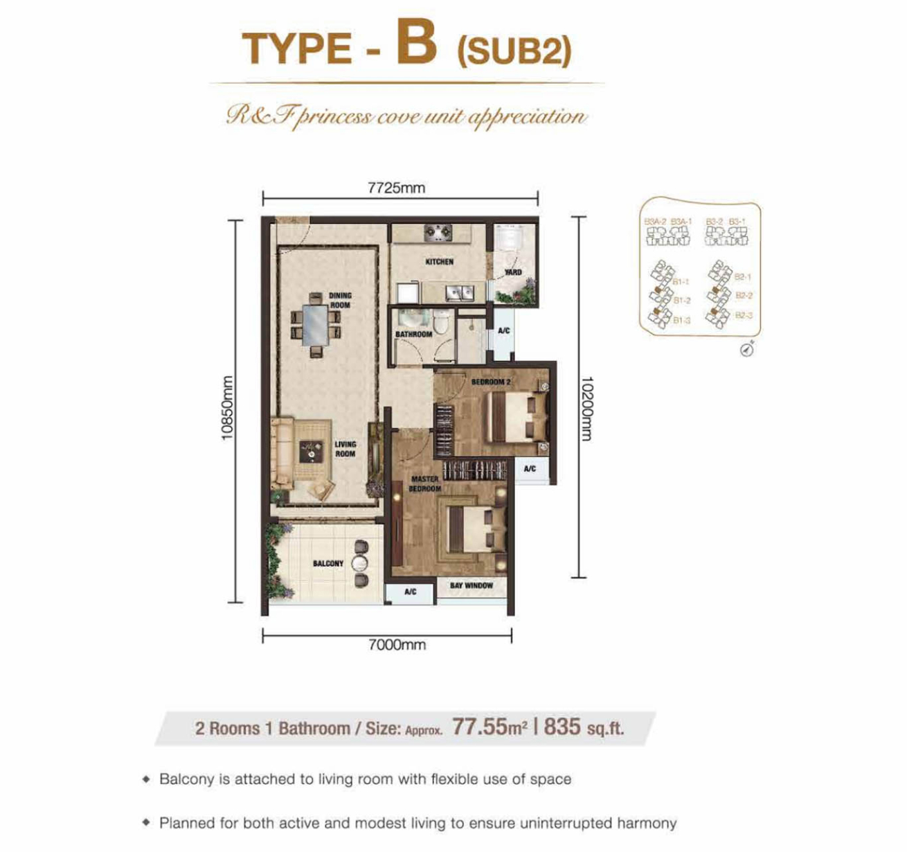 R&F 2 Bedrooms Type B (Sub2)