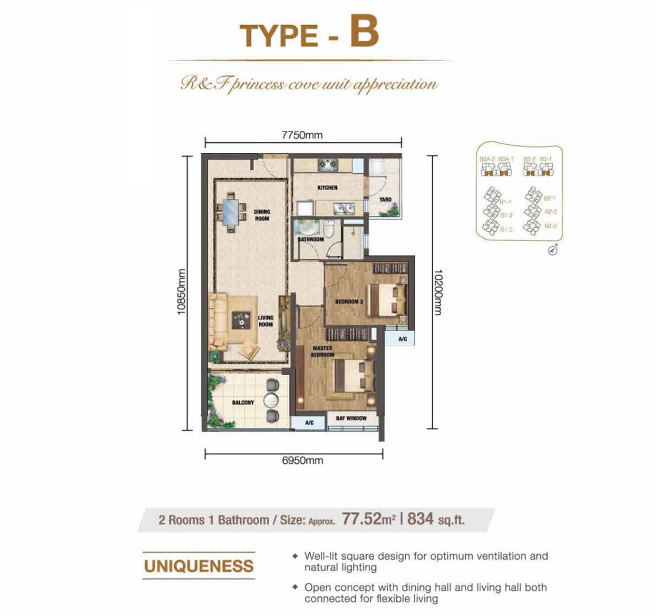 R&F 2 Bedrooms Type B