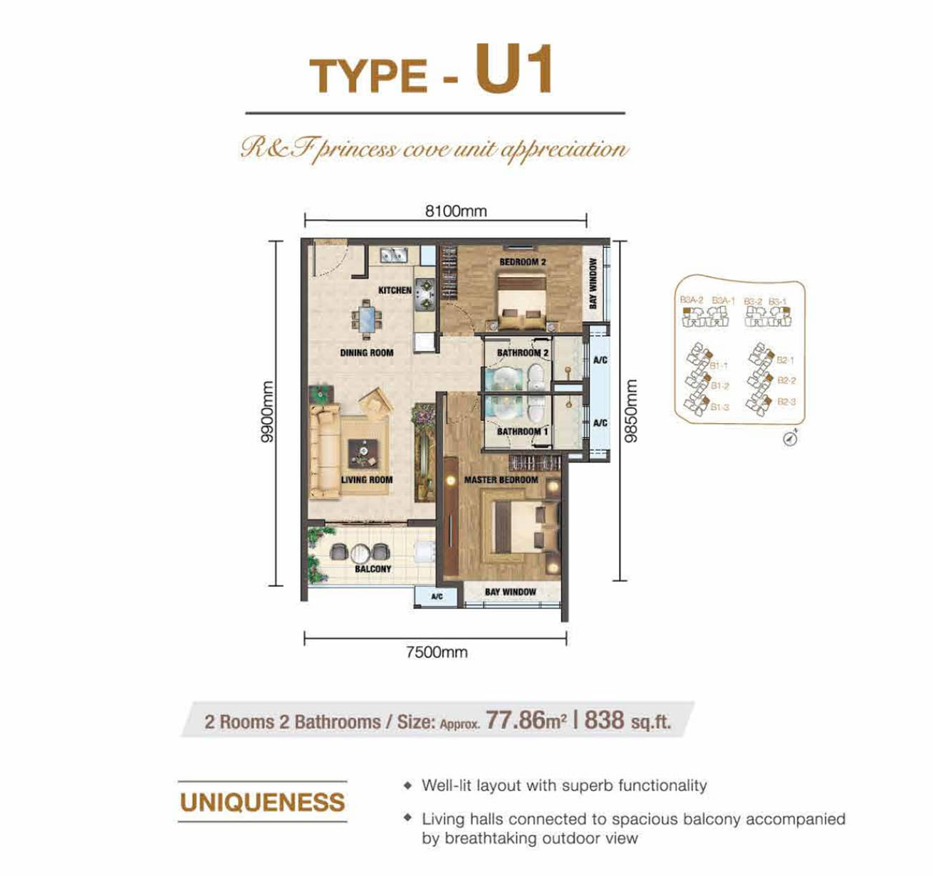 R&F 2 Bedrooms Type U1
