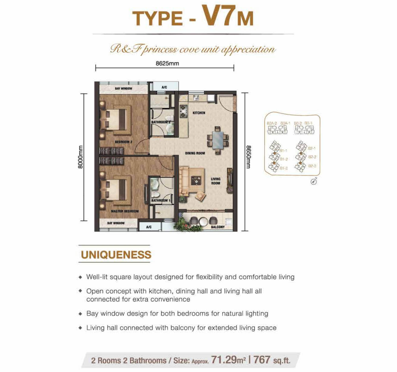 R&F 2 Bedrooms Type V7M