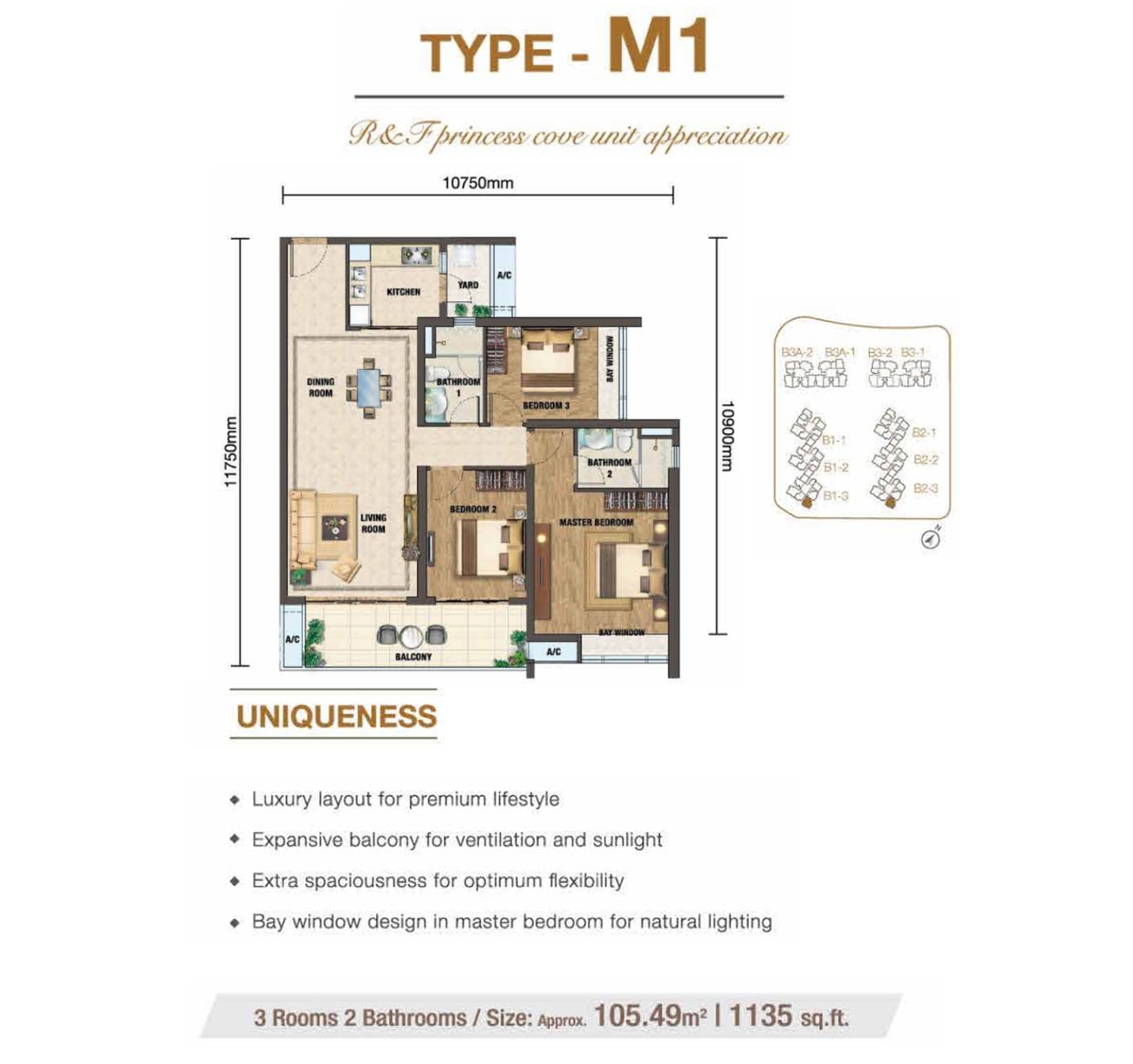 R&F 3 Bedrooms Type M1